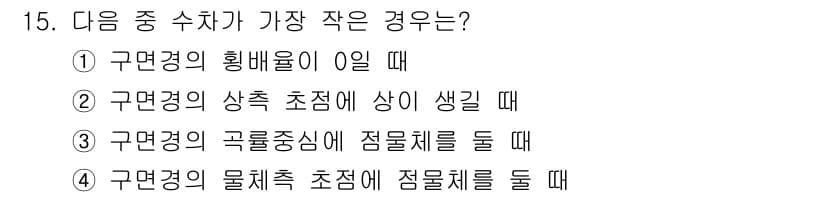 광학기사 2021년 15번 - 정답과 핵심 포인트를 검수 중인 기출문제