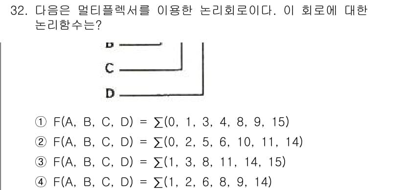 전자계산기제어산업기사(구) 2018년 32번 - 정답과 핵심 포인트를 검수 중인 기출문제