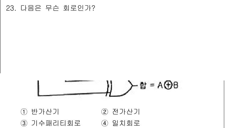 전자계산기제어산업기사(구) 2019년 23번 - 정답과 핵심 포인트를 검수 중인 기출문제