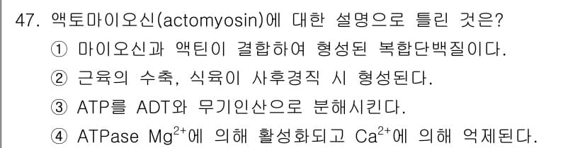식육가공기사 2021년 47번 - 정답과 핵심 포인트를 검수 중인 기출문제