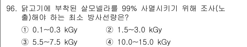 식육가공기사 2021년 96번 - 정답과 핵심 포인트를 검수 중인 기출문제