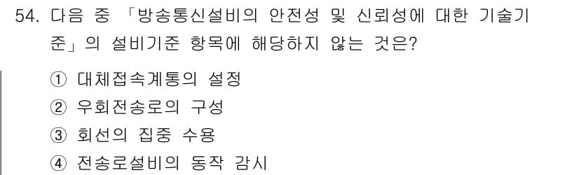 통신설비기능장 2021년 54번 - 정답과 핵심 포인트를 검수 중인 기출문제