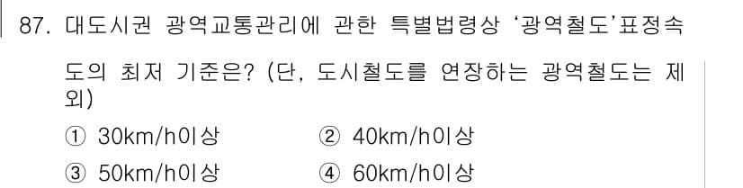 교통기사 2021년 87번 - 정답과 핵심 포인트를 검수 중인 기출문제
