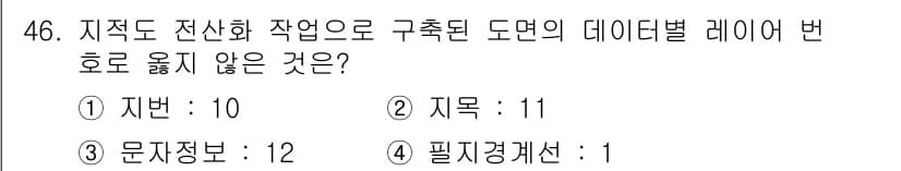 지적기사 2021년 46번 - 정답과 핵심 포인트를 검수 중인 기출문제