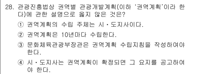 국내여행안내사_1차 2021년 28번 - 정답과 핵심 포인트를 검수 중인 기출문제