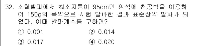 화약류관리기사 2021년 32번 - 정답과 핵심 포인트를 검수 중인 기출문제