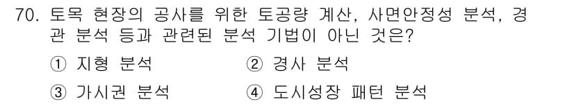 측량및지형공간정보기사 2021년 70번 - 정답과 핵심 포인트를 검수 중인 기출문제