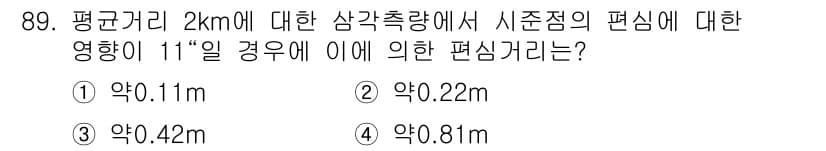 측량및지형공간정보기사 2021년 89번 - 정답과 핵심 포인트를 검수 중인 기출문제