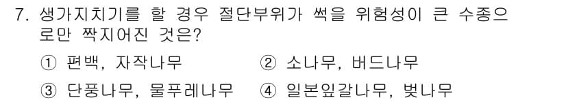 임업종묘기사 2015년 7번 - 정답과 핵심 포인트를 검수 중인 기출문제