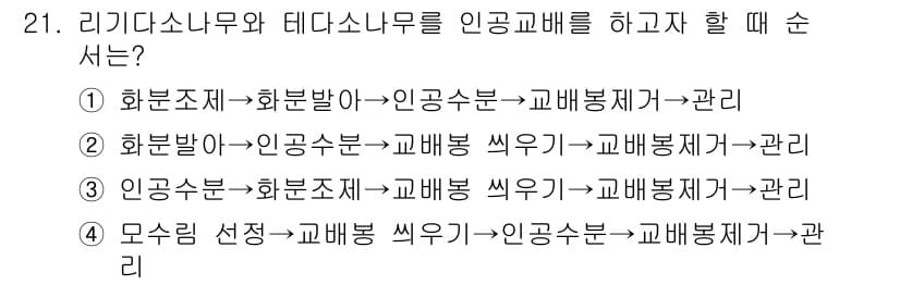 임업종묘기사 2016년 21번 - 정답과 핵심 포인트를 검수 중인 기출문제
