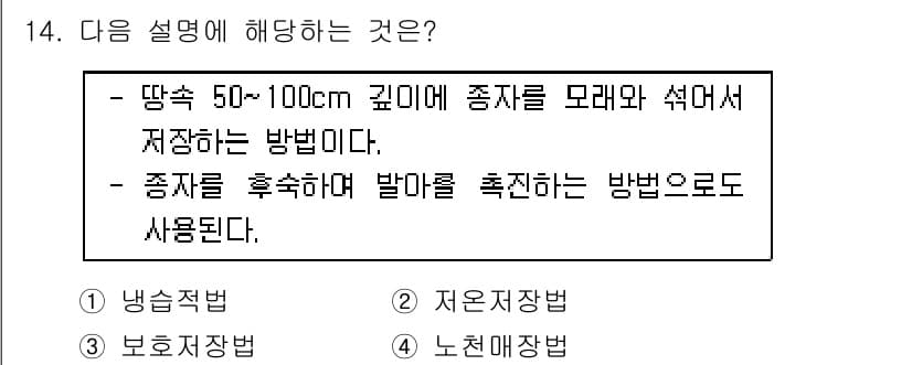 임업종묘기사 2018년 14번 - 정답과 핵심 포인트를 검수 중인 기출문제