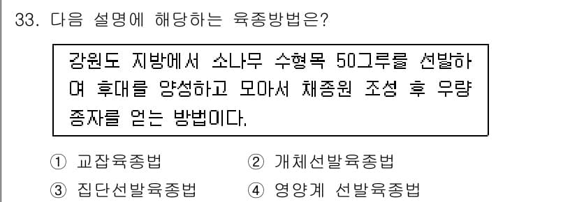 임업종묘기사 2018년 33번 - 정답과 핵심 포인트를 검수 중인 기출문제