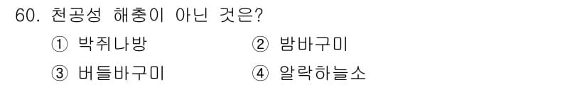 임업종묘기사 2018년 60번 - . 방막구미는 천공성 해충이 아니며, 이는 주로 기능성 해충으로 분류됩니... 에 관한 핵심 기출문제