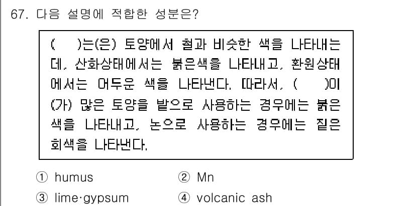 임업종묘기사 2019년 67번 - 정답과 핵심 포인트를 검수 중인 기출문제