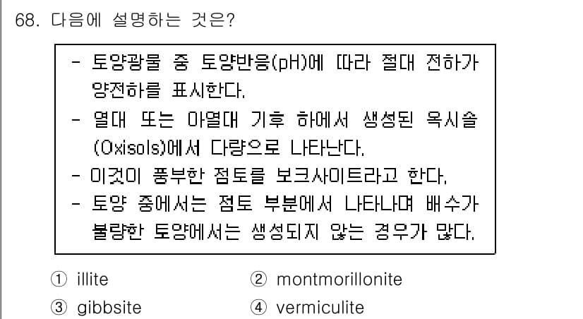 임업종묘기사 2019년 68번 - 정답과 핵심 포인트를 검수 중인 기출문제