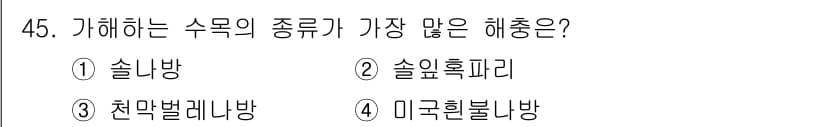 임업종묘기사 2021년 45번 - 정답과 핵심 포인트를 검수 중인 기출문제