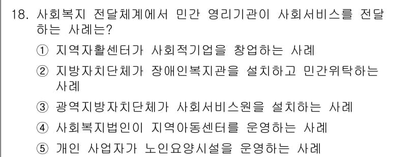 사회복지사_1급(3교시) 2022년 18번 - 정답과 핵심 포인트를 검수 중인 기출문제