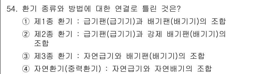 공조냉동기계기사(구) 2016년 54번 - 정답과 핵심 포인트를 검수 중인 기출문제