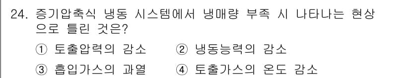 공조냉동기계기사(구) 2018년 24번 - 정답과 핵심 포인트를 검수 중인 기출문제