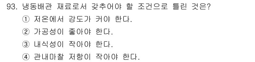 공조냉동기계기사(구) 2018년 93번 - 정답과 핵심 포인트를 검수 중인 기출문제
