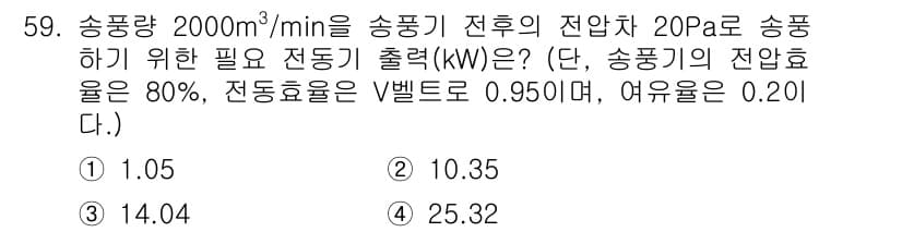 공조냉동기계기사 2018년 59번 - 정답과 핵심 포인트를 검수 중인 기출문제