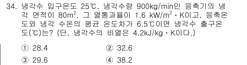 공조냉동기계기사 2020년 34번 - 정답과 핵심 포인트를 검수 중인 기출문제