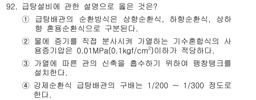 공조냉동기계기사(구) 2021년 91번 - 정답과 핵심 포인트를 검수 중인 기출문제