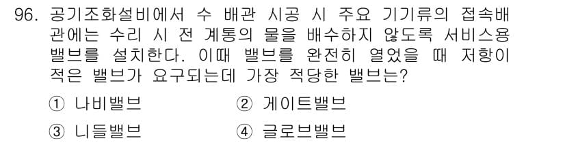 공조냉동기계기사 2021년 95번 - 정답과 핵심 포인트를 검수 중인 기출문제