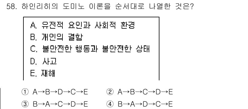 인간공학기사 2022년 58번 - 정답과 핵심 포인트를 검수 중인 기출문제