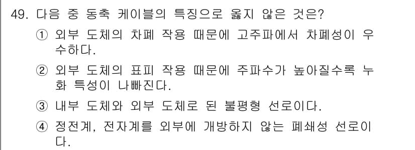 통신선로산업기사(통합편입) 2016년 49번 - 정답과 핵심 포인트를 검수 중인 기출문제