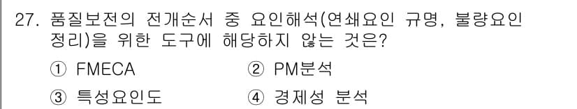 설비보전기사(구) 2015년 27번 - 정답과 핵심 포인트를 검수 중인 기출문제