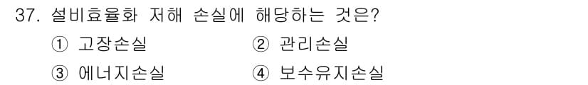 설비보전기사(구) 2015년 37번 - 설비효율화 저해 손실은 주로 설비의 성능이나 효율성에 부정적인 영향을 미... 에 관한 핵심 기출문제