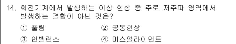 설비보전기사(구) 2017년 14번 - 정답과 핵심 포인트를 검수 중인 기출문제