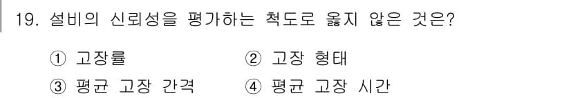 설비보전기사 2017년 19번 - 정답과 핵심 포인트를 검수 중인 기출문제