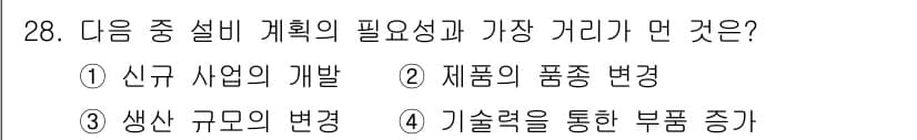 설비보전기사(구) 2018년 28번 - 정답과 핵심 포인트를 검수 중인 기출문제