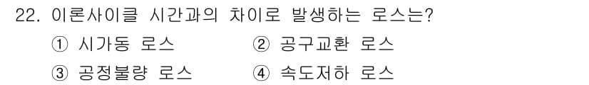 설비보전기사 2019년 22번 - . 속도지하 로스

해설: 이론사이클의 시간과 실제 사이클의 시간 차이로... 에 관한 핵심 기출문제