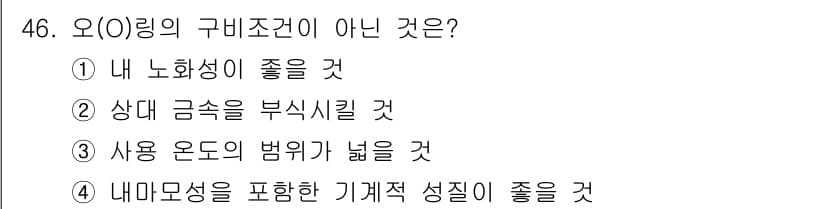 설비보전기사(구) 2020년 46번 - 정답과 핵심 포인트를 검수 중인 기출문제