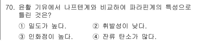 설비보전기사(구) 2020년 69번 - 피라미드형 기계는 인화점이 높고 휘발성이 낮아 안정성을 제공합니다. 또한... 에 관한 핵심 기출문제