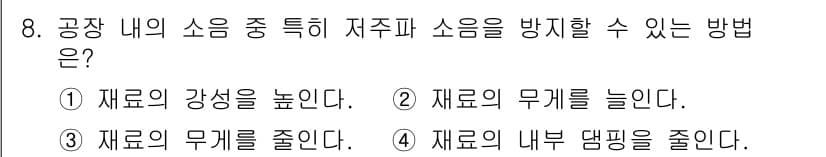 설비보전기사(구) 2020년 8번 - 정답과 핵심 포인트를 검수 중인 기출문제