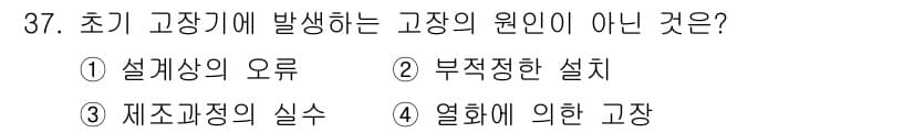 설비보전기사(구) 2021년 37번 - 열화에 의한 고장은 기계의 자연적인 마모나 노후화로 발생하며, 설계상의 ... 에 관한 핵심 기출문제