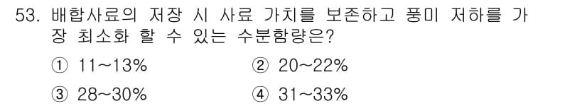 축산기사 2022년 53번 - 정답과 핵심 포인트를 검수 중인 기출문제