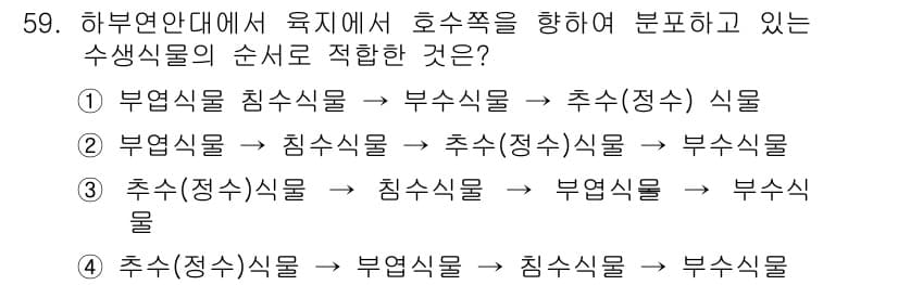 자연생태복원기사(구) 2016년 59번 - 정답 4의 이유는 부엽층이 식물의 분해와 생태계의 에너지 흐름에서 중요한... 에 관한 핵심 기출문제