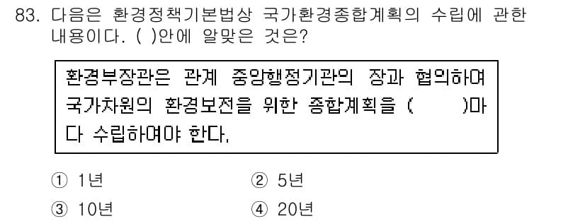 자연생태복원기사(구) 2017년 83번 - 정답과 핵심 포인트를 검수 중인 기출문제