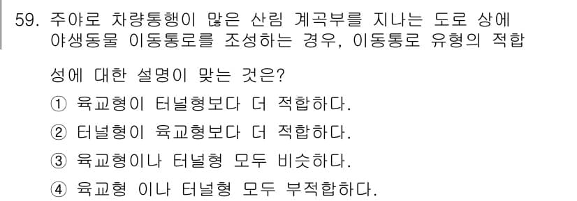자연생태복원기사(구) 2018년 59번 - 정답과 핵심 포인트를 검수 중인 기출문제