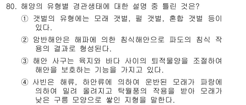 자연생태복원기사(구) 2019년 80번 - 정답과 핵심 포인트를 검수 중인 기출문제