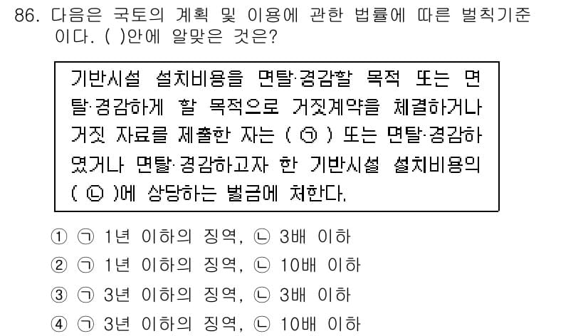 자연생태복원기사 2019년 86번 - 기본시설 설치비용은 환경보호와 생태복원에 필요한 기반을 조성하기 위한 것... 에 관한 핵심 기출문제