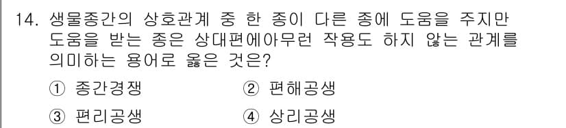 자연생태복원기사(구) 2020년 14번 - 정답과 핵심 포인트를 검수 중인 기출문제