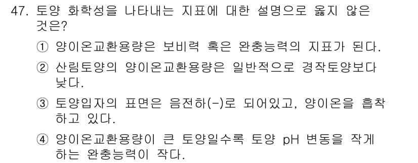 자연생태복원기사(구) 2020년 47번 - 정답과 핵심 포인트를 검수 중인 기출문제