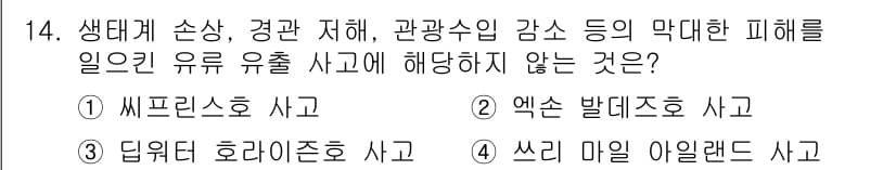 자연생태복원기사(구) 2021년 14번 - 정답과 핵심 포인트를 검수 중인 기출문제