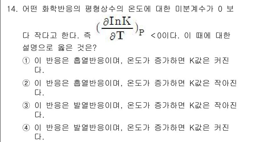 화공기사(구)(구) 2017년 14번 - 정답과 핵심 포인트를 검수 중인 기출문제
